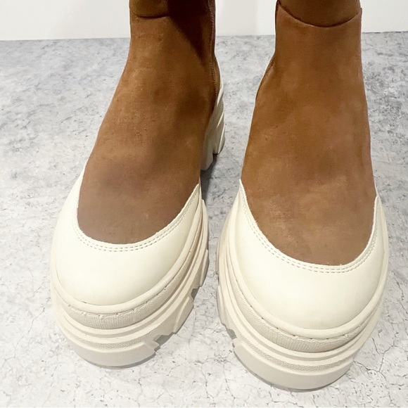 NEW Post Xchange Brown Suede Lug Zip Boots Size EU 37 US 6.5 - Picture 6 of 8